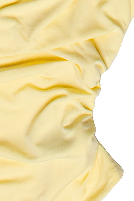 Cowl Neck Ruched Halter Top - Yellow