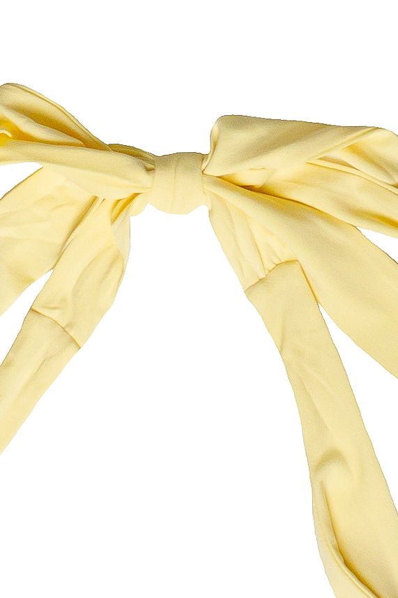 Cowl Neck Ruched Halter Top - Yellow