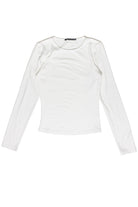 Double Layer Basic Long Sleeve T-Shirt - White