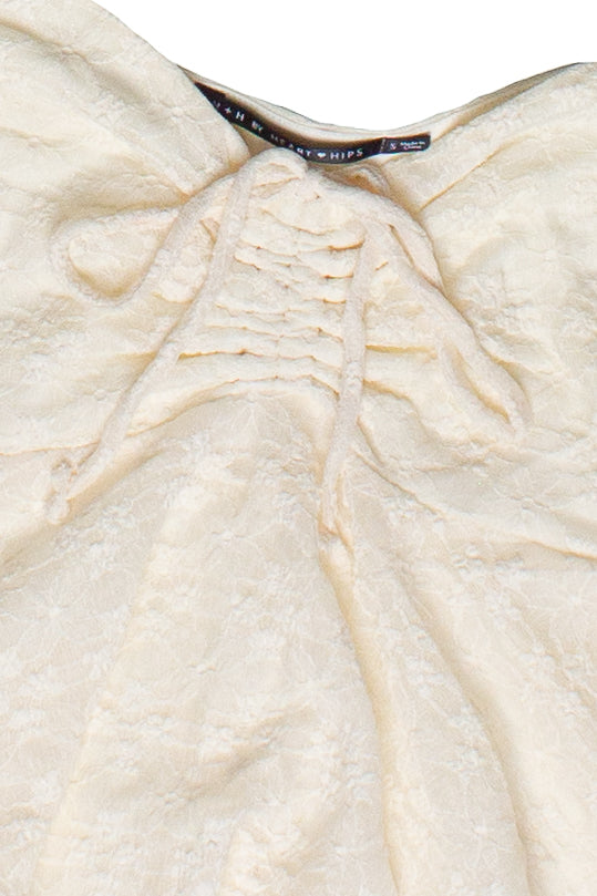 Long Sleeve Lace Hanky Hem Top