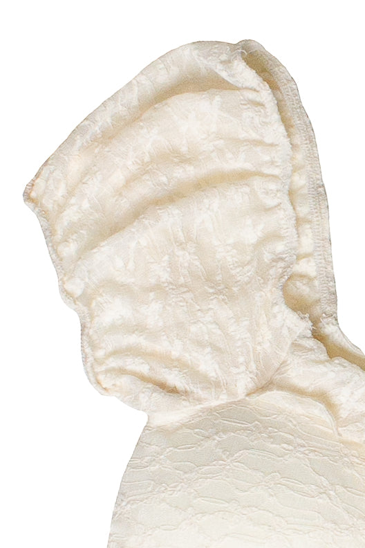 Ruffle Lace Puff Sleeve Top - Ivory