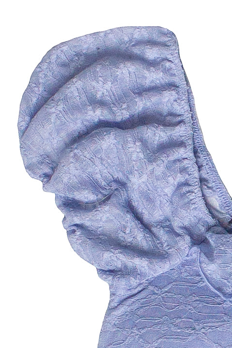 Ruffle Lace Puff Sleeve Top - Light Blue