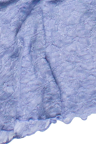 Ruffle Lace Puff Sleeve Top - Light Blue