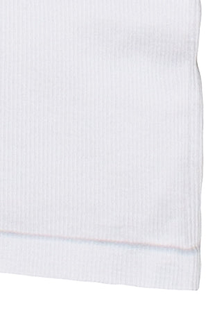 Padded Shelf Bra Ribbed Tank Top - White