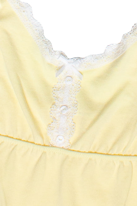 Lace Trim Babydoll Cami - Yellow