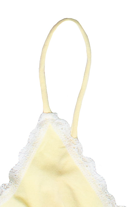 Lace Trim Babydoll Cami - Yellow