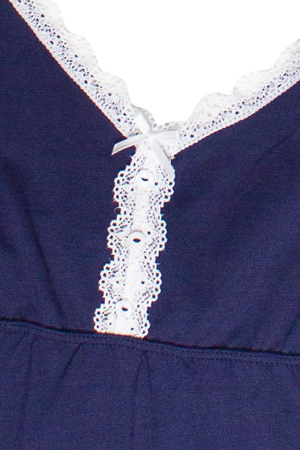 Lace Trim Babydoll Cami - Navy