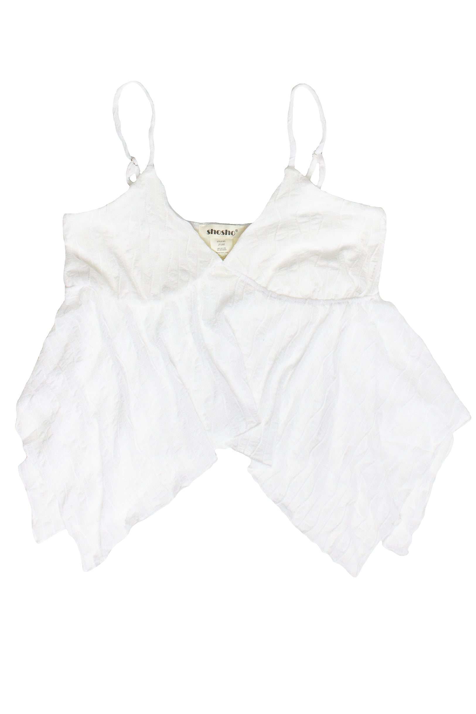Mesh Hanky Hem Babydoll Cami - White