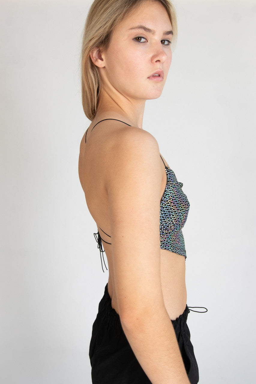 Rainbow Holo Dot Backless Cami