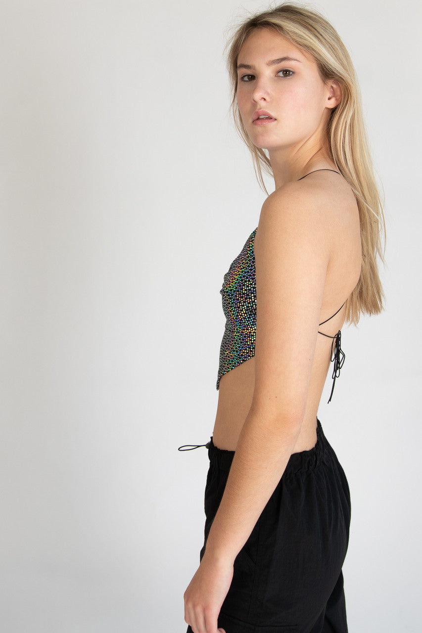 Rainbow Holo Dot Backless Cami