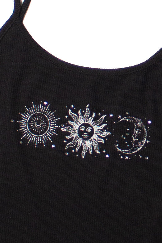 Black Celestial Rhinestone Cami