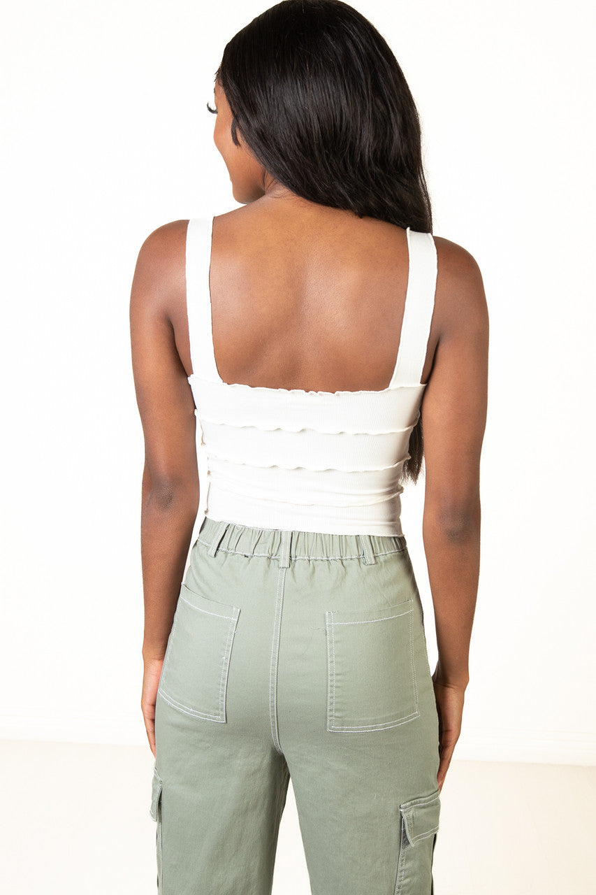 Vanilla Tiered Crop Tank