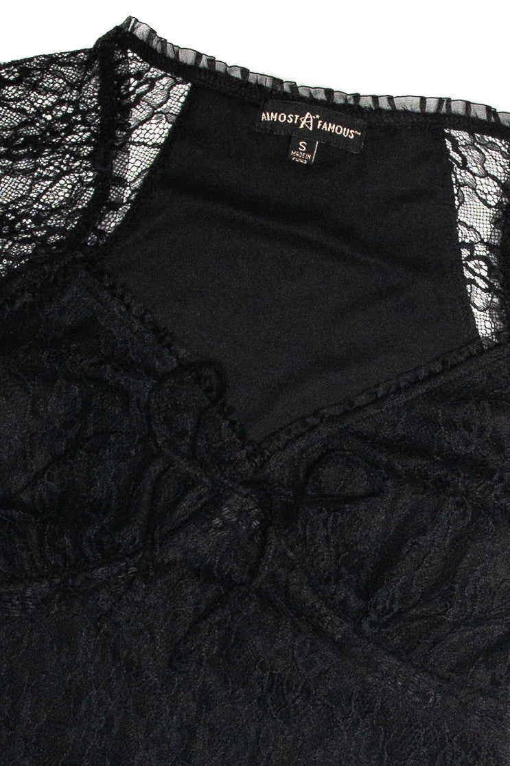 Black Sweetheart Lace Top