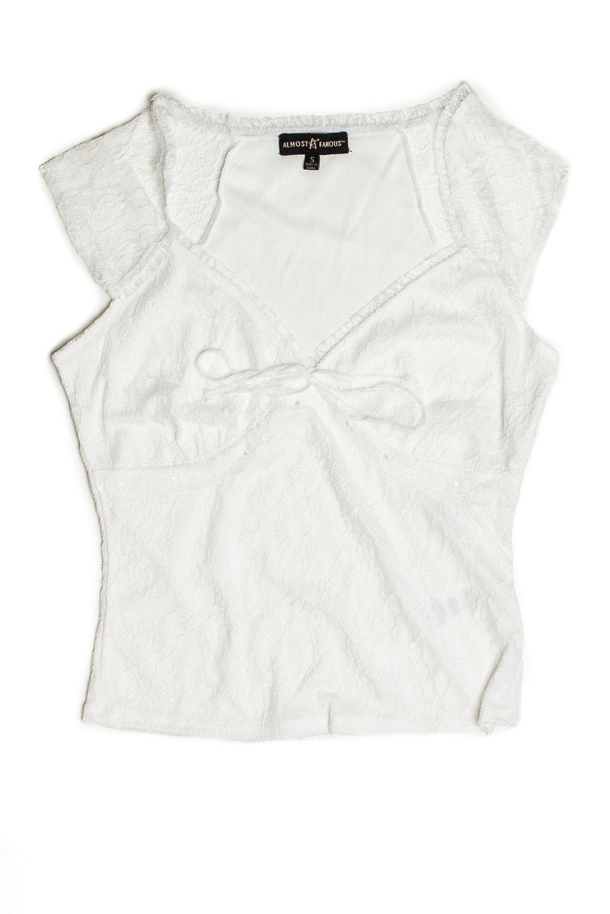 White Sweetheart Lace Top
