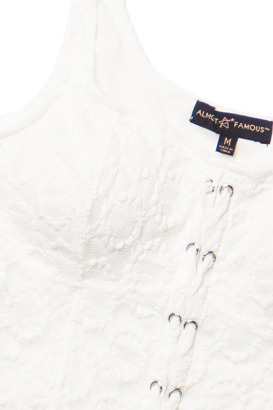 White Lace Up Bustier Top