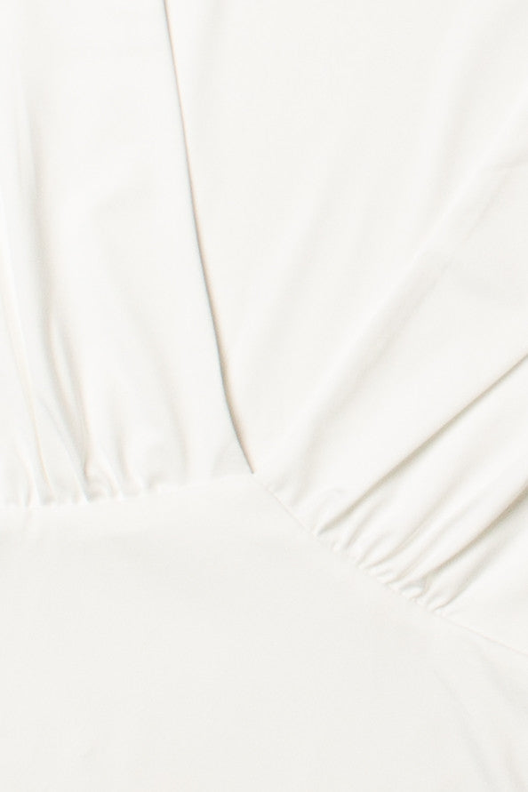 White Plunge V Neck Tee