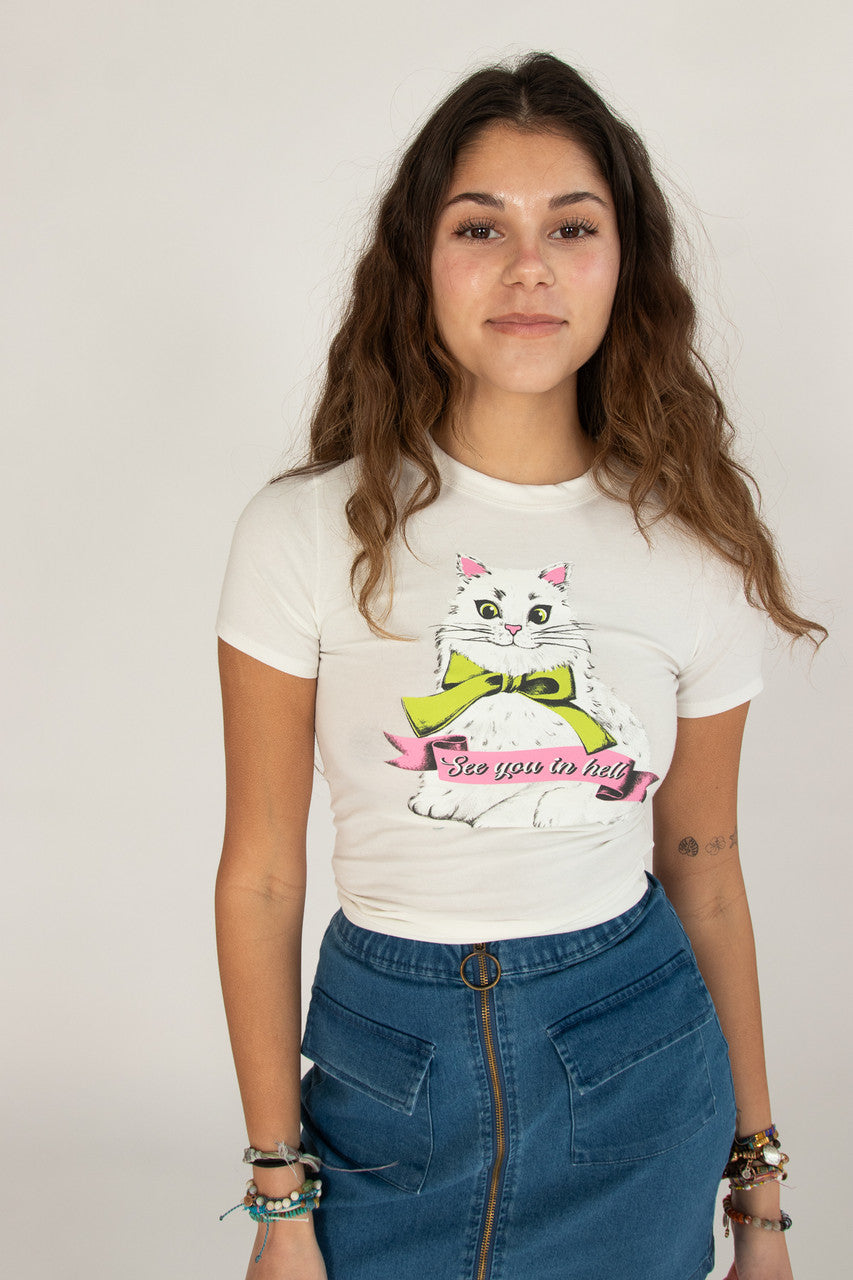 See You In Hell Kitten Graphic Tee