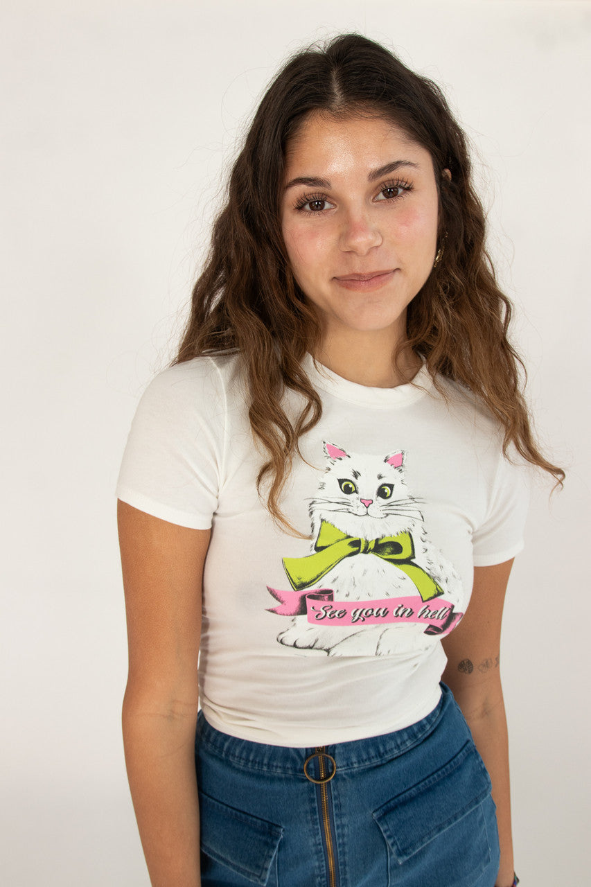 See You In Hell Kitten Graphic Tee