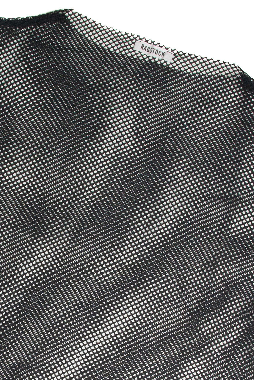 Extended Sizes Long Sleeve Mock Fishnet Shirt