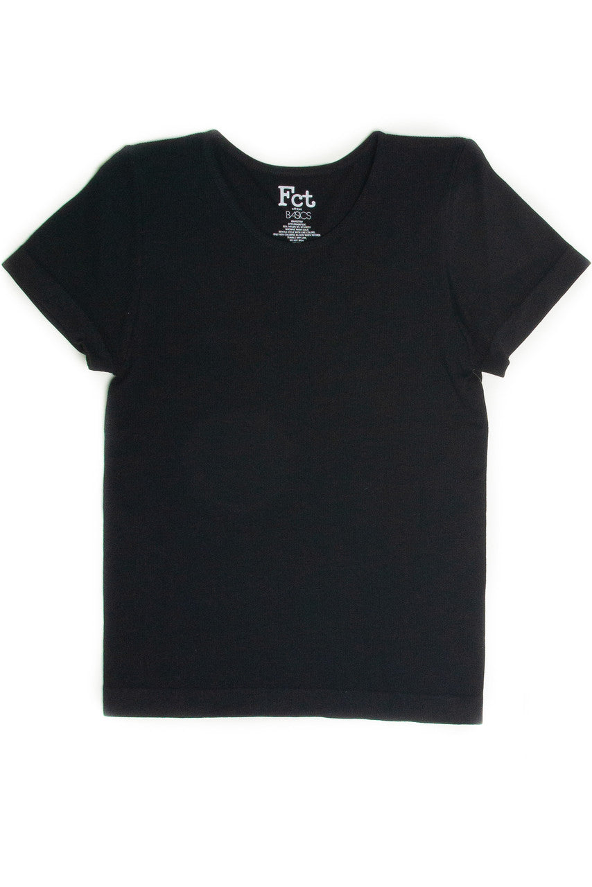 Black Seamless Crew Neck Shirt