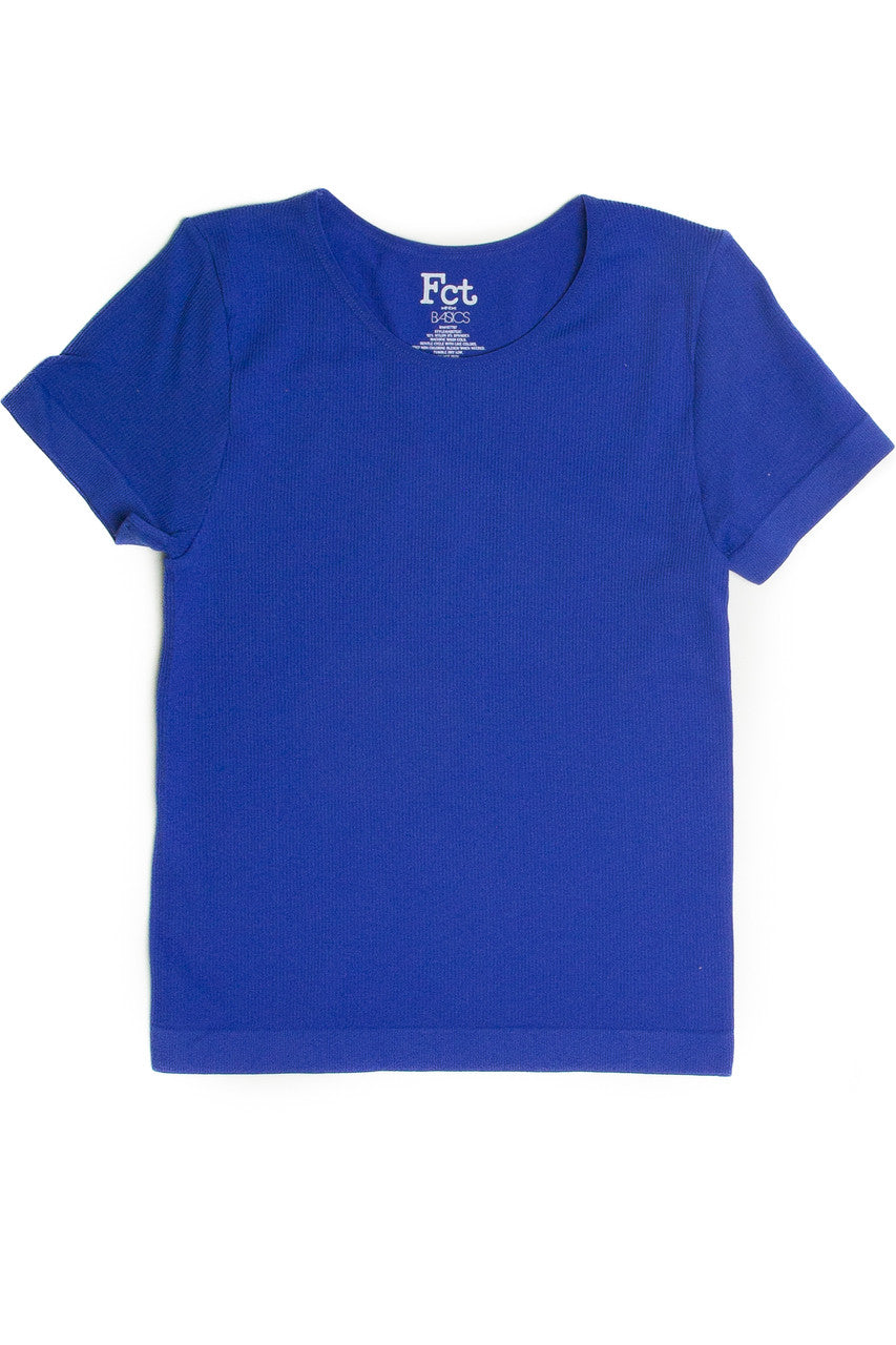 Blue Seamless Crew Neck Shirt