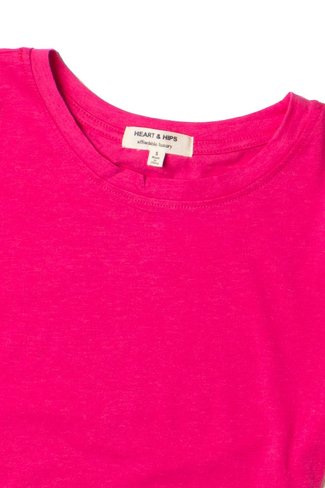 Hot Pink Short Sleeve Crop Tee