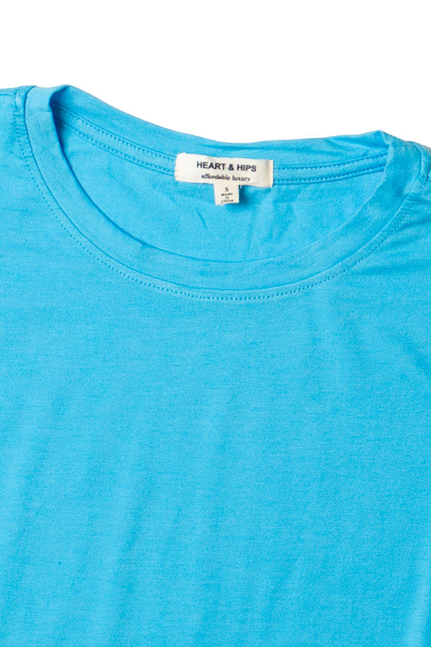 Sky Blue Short Sleeve Crop Tee