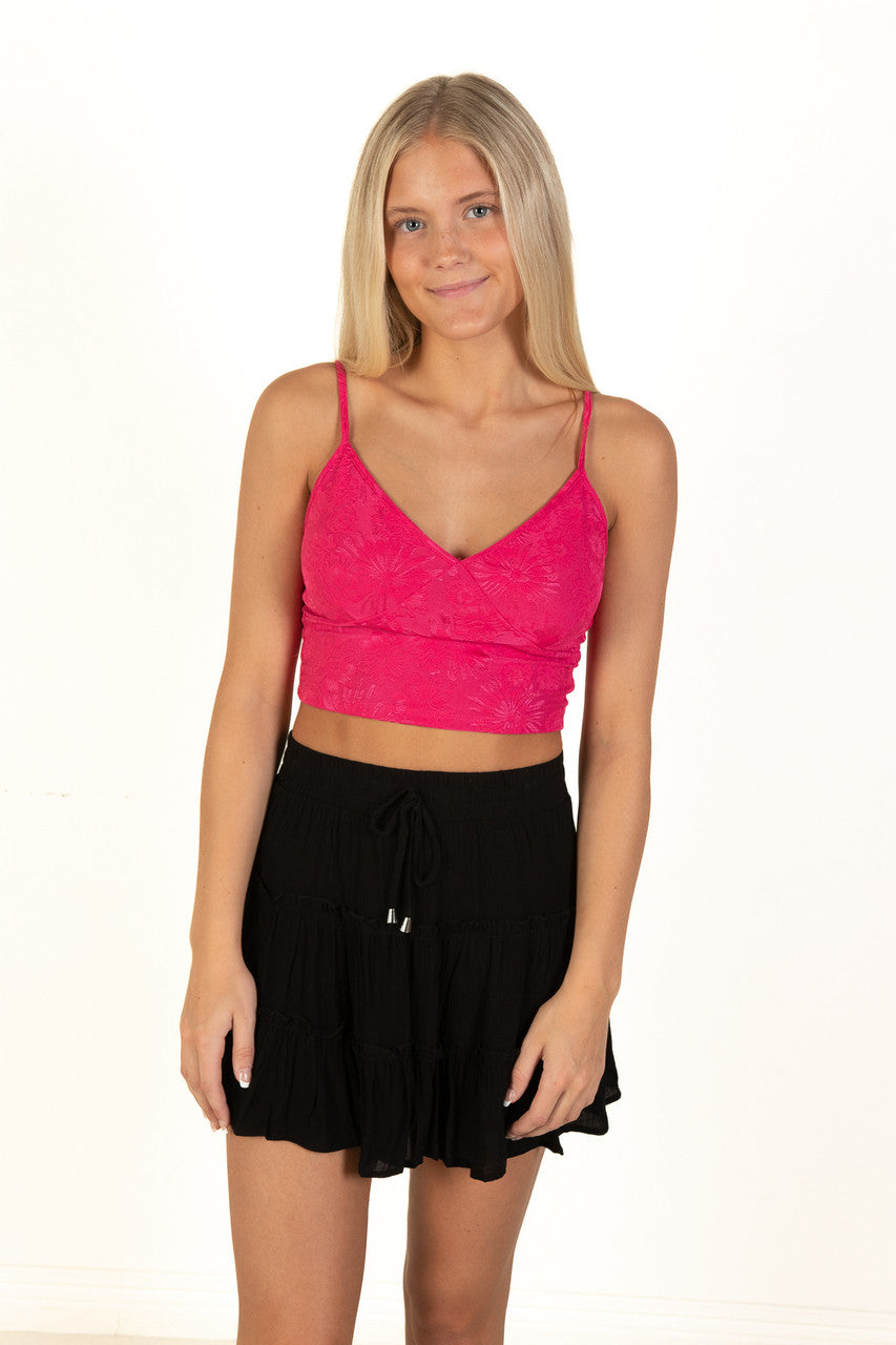 Fuchsia Jacquard Bustier Cami