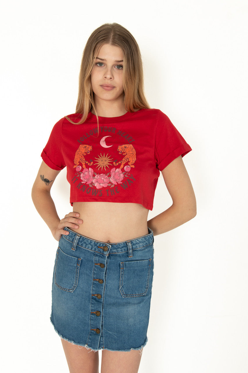Follow Your Heart Crop Shirt