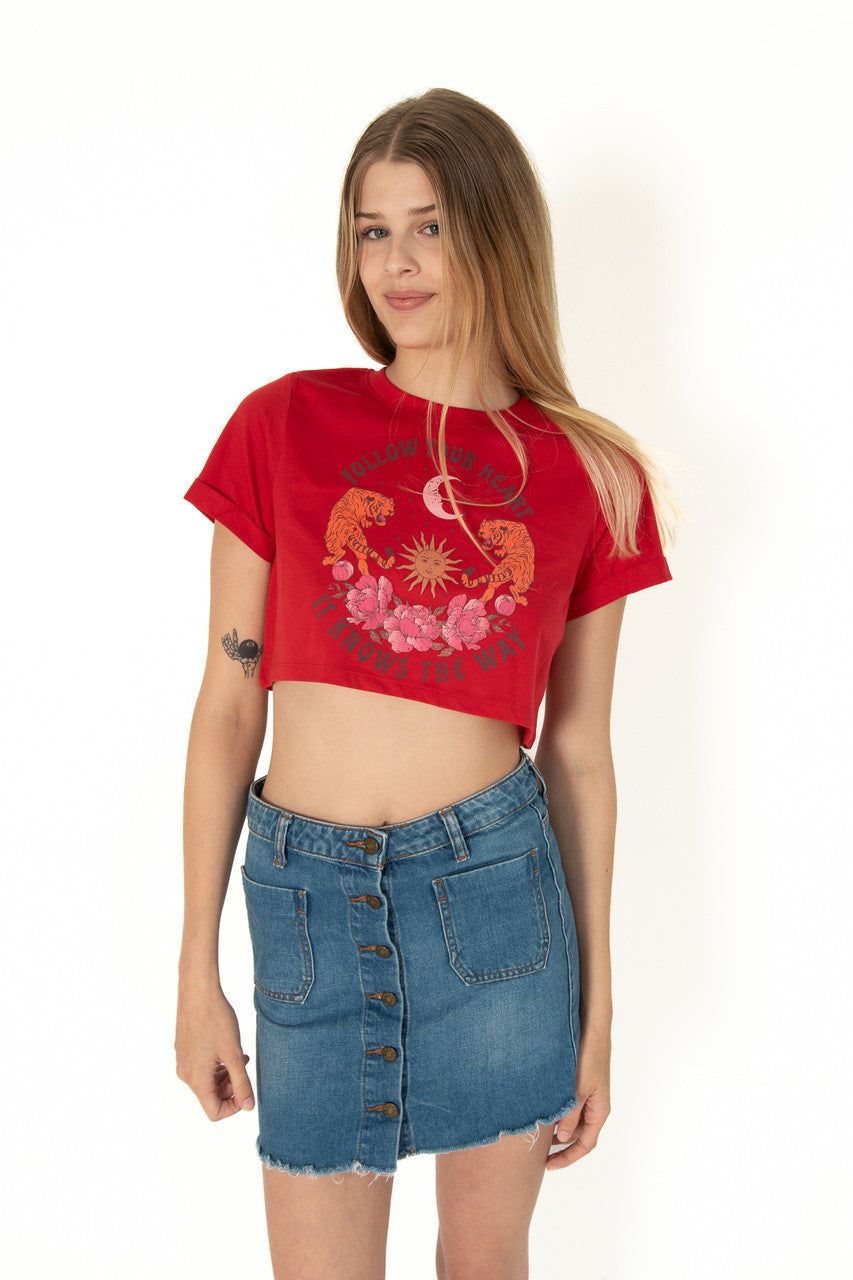 Follow Your Heart Crop Shirt