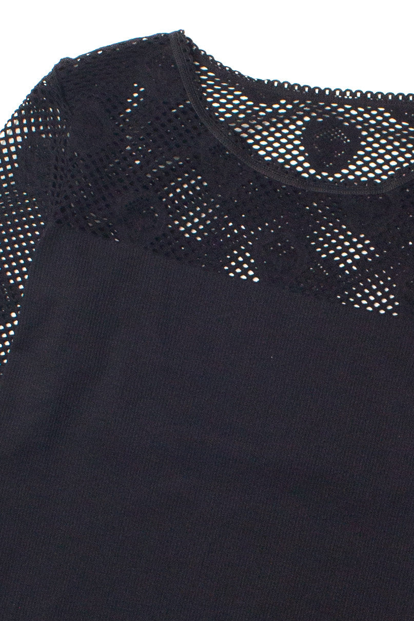 Black Skull Long Sleeve Fishnet Top