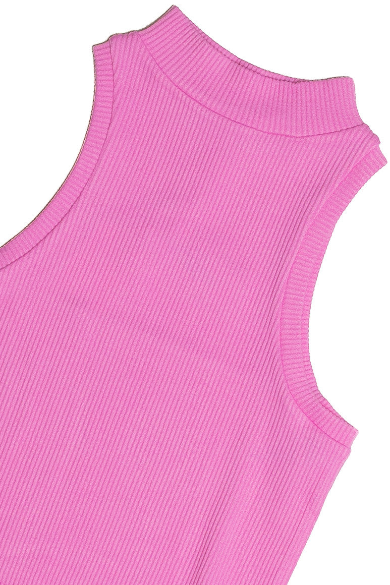 Pink Seamless Mock Tank