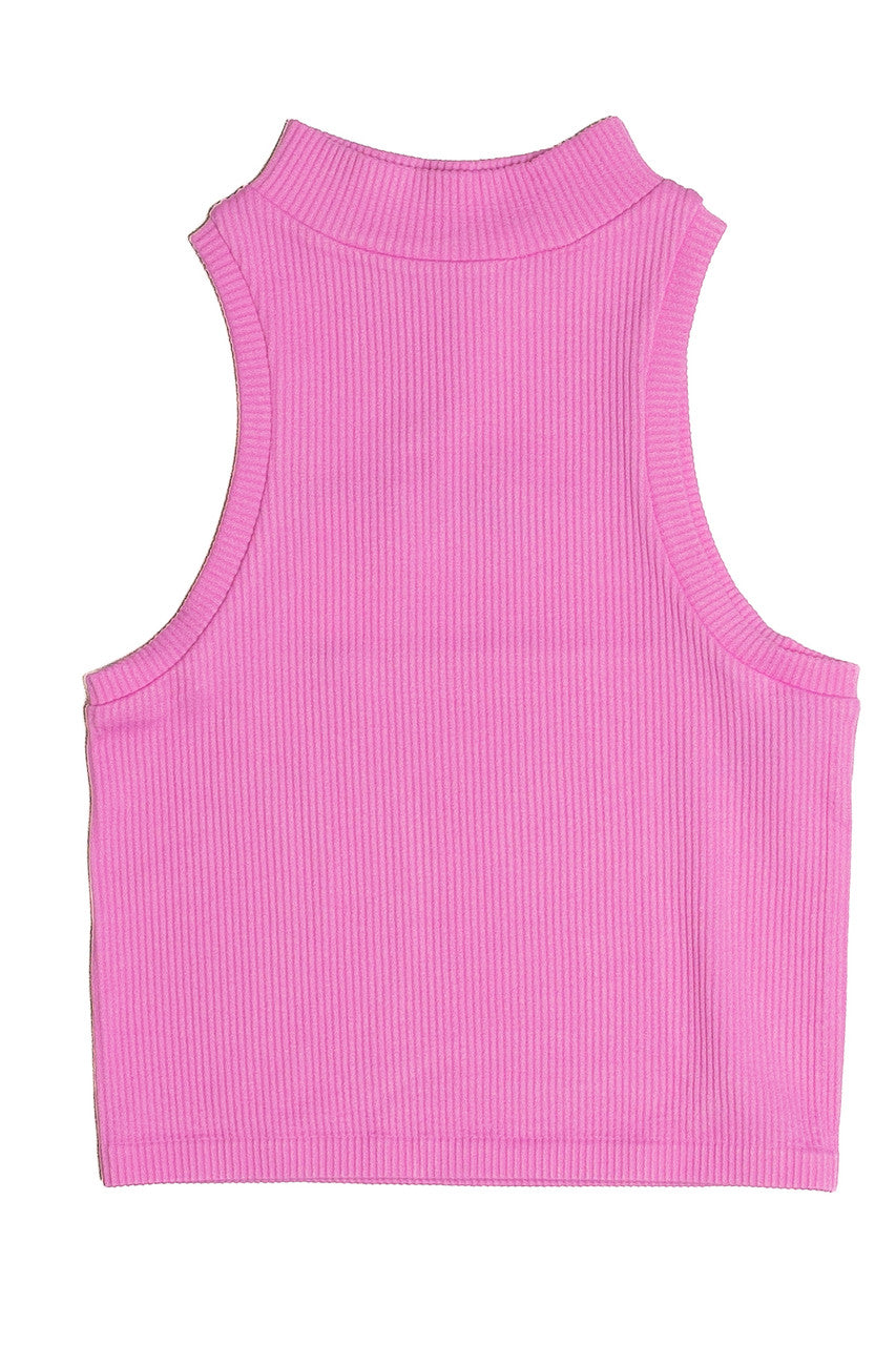 Pink Seamless Mock Tank