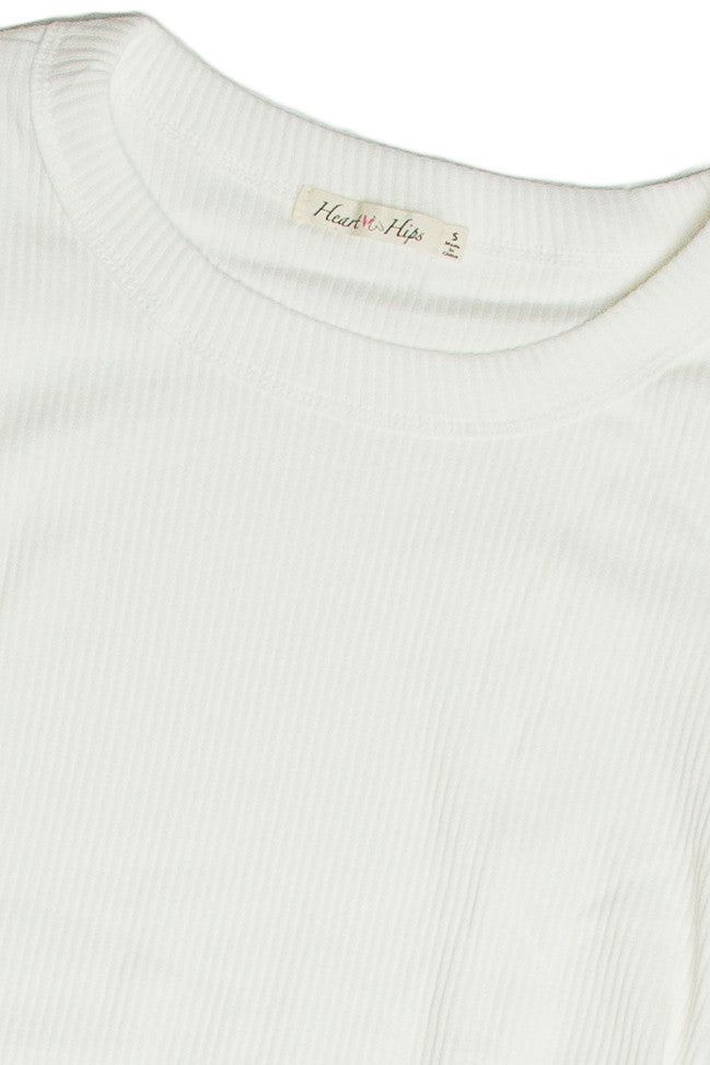 White Wide Binding Ribbed Shirt