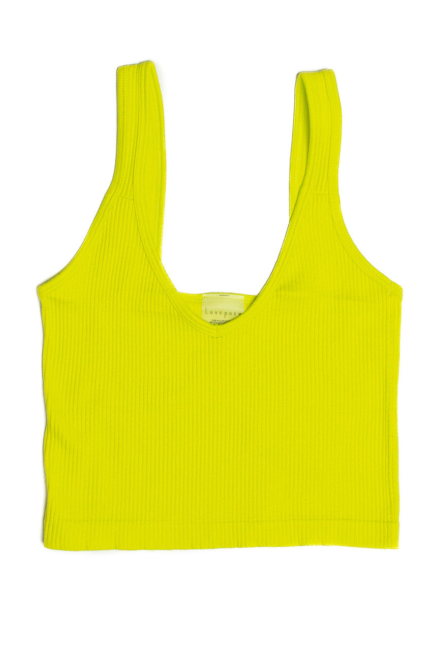 Lime Seamless Crop V Tank