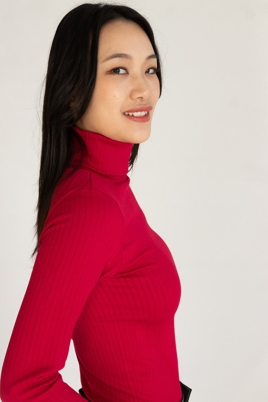 Seamless Ribbed Turtleneck