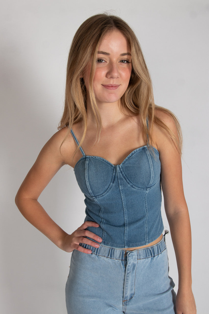 Denim Bustier Top