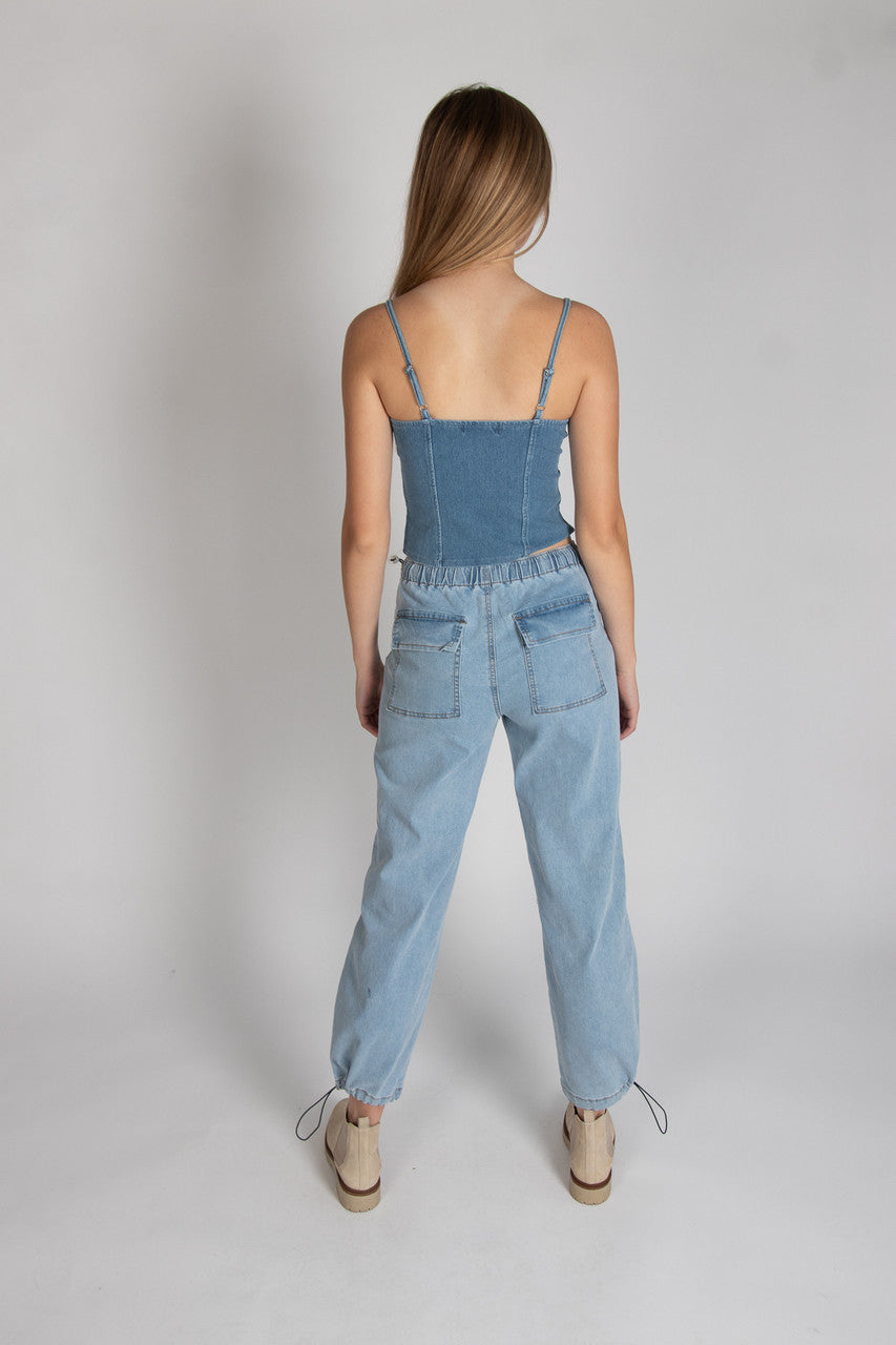 Denim Bustier Top