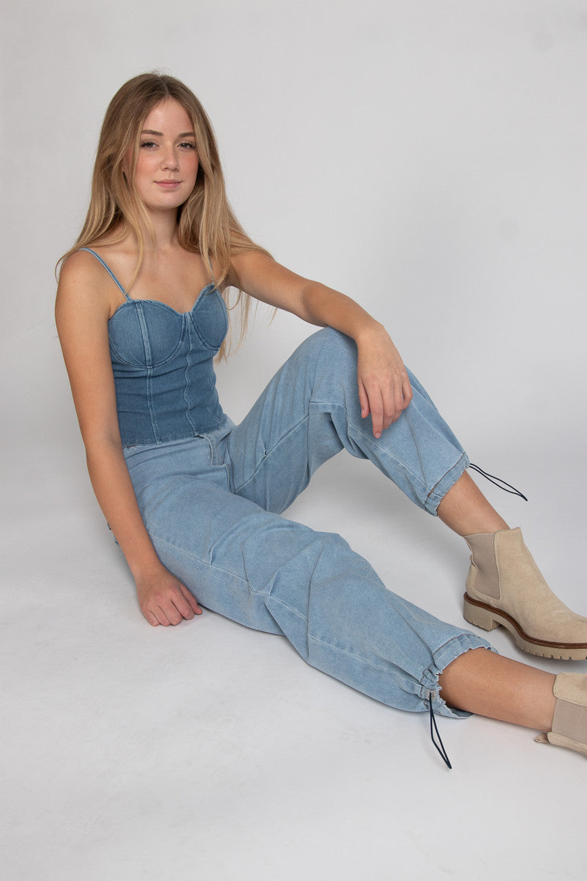 Denim Bustier Top