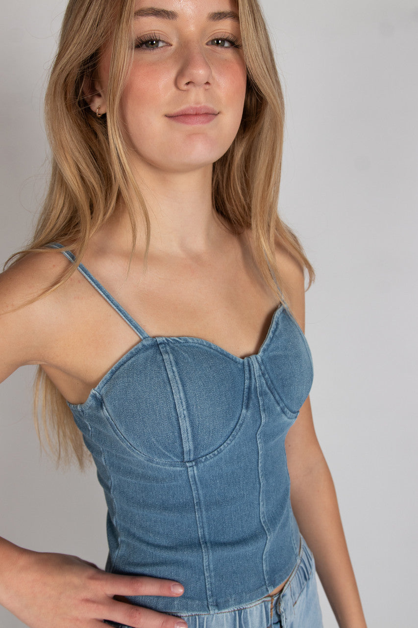 Denim Bustier Top