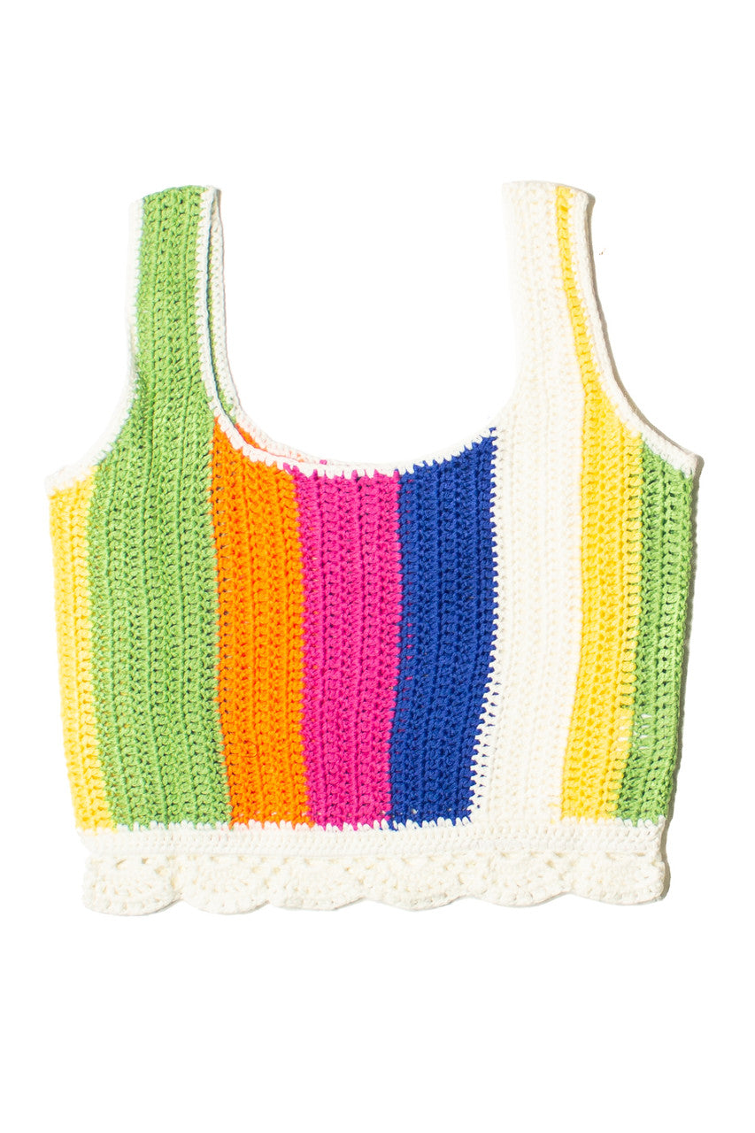 Orchid Stripe Crochet Tank
