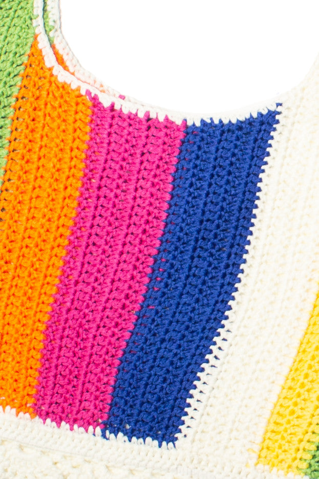 Orchid Stripe Crochet Tank