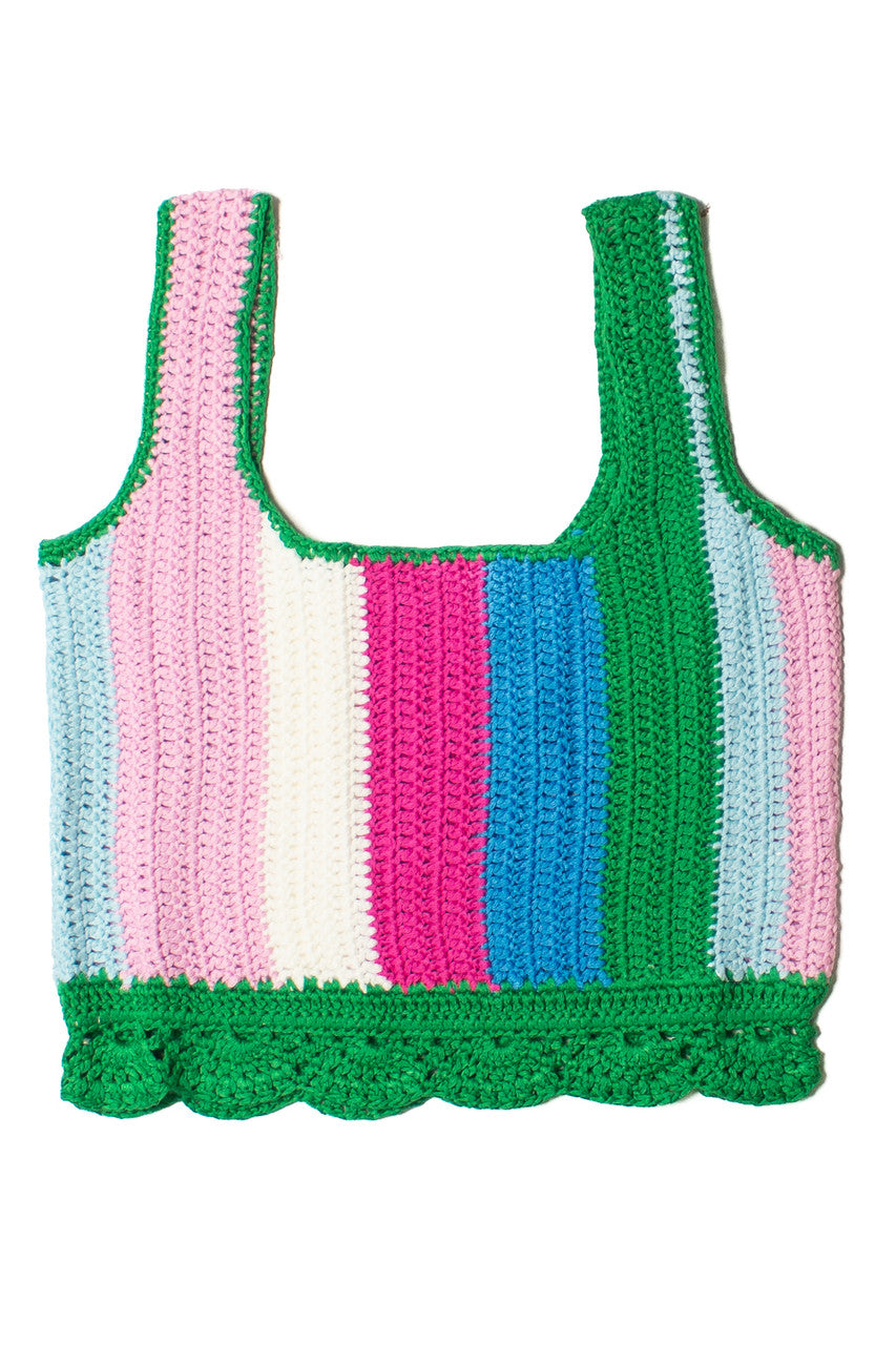 Hyacinth Stripe Crochet Tank