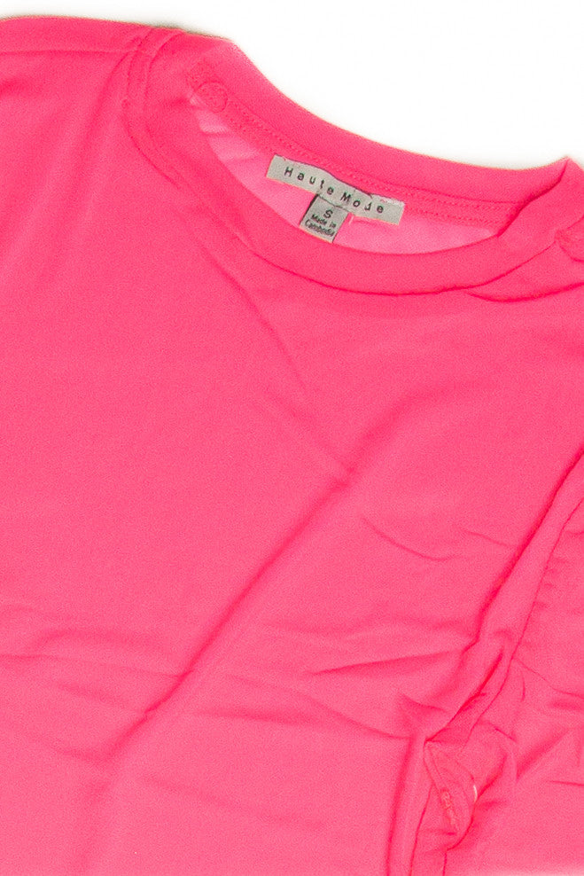 Neon Pink Mesh Long Sleeve