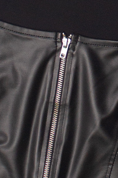 Zipper Front Pleather Crop Tank