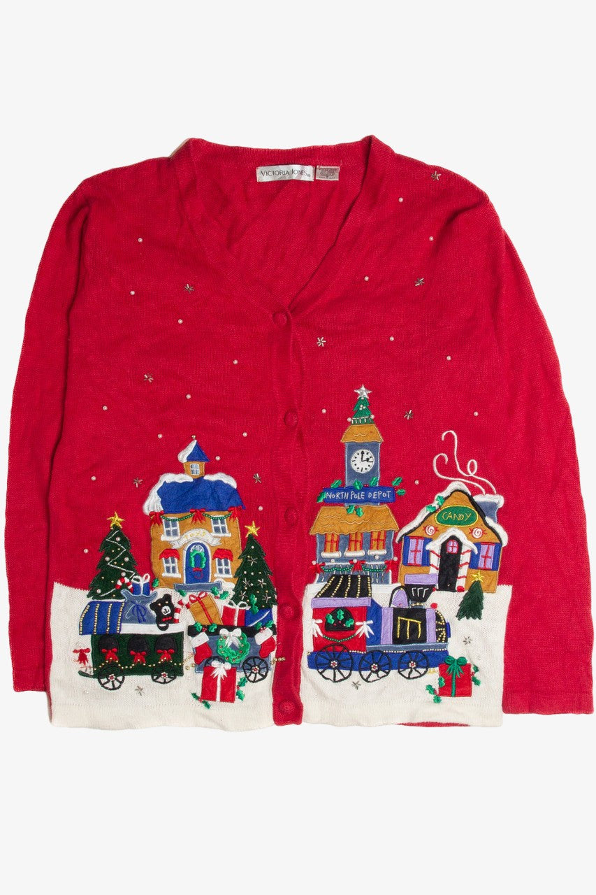 Vintage Red Ugly Christmas Cardigan 62611