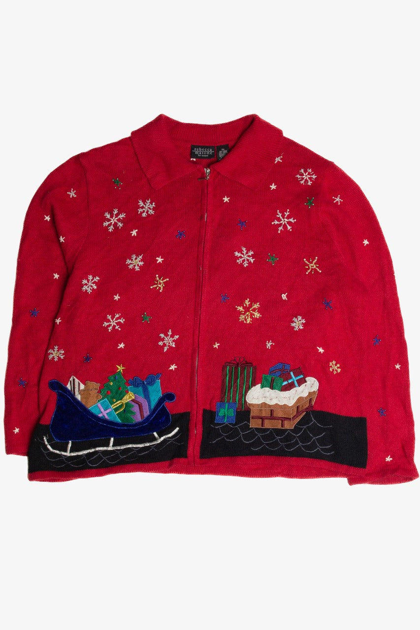 Vintage Red Ugly Christmas Cardigan 62857