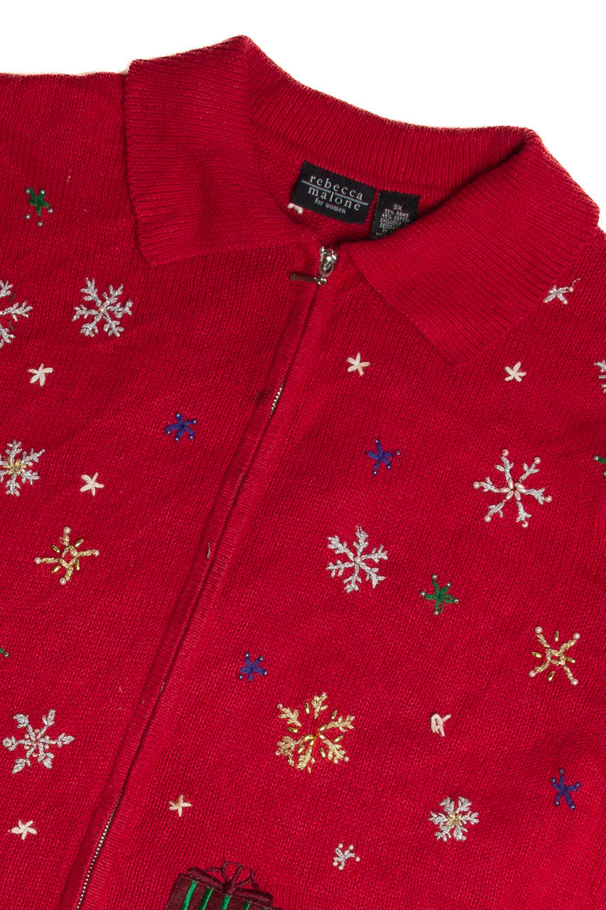 Vintage Red Ugly Christmas Cardigan 62857