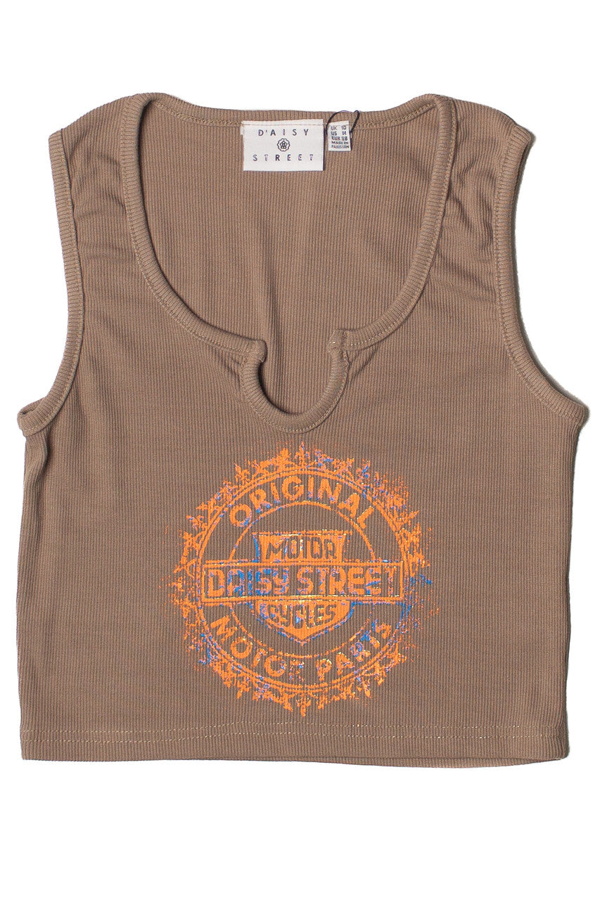 Notch Neck Biker Crop Tank