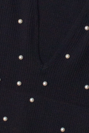 Pearl Detail Deep V Crop Tank